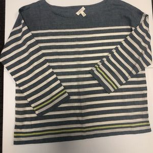 White and blue striped cotton shirt